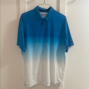 Nike Men's Blue and White Polo Shirt
